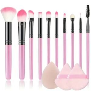 Makeup Brush Brushes Travel Set Pink 12 Pieces